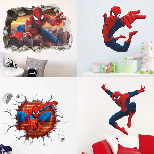 3D Spiderman Wall Stickers For Kids