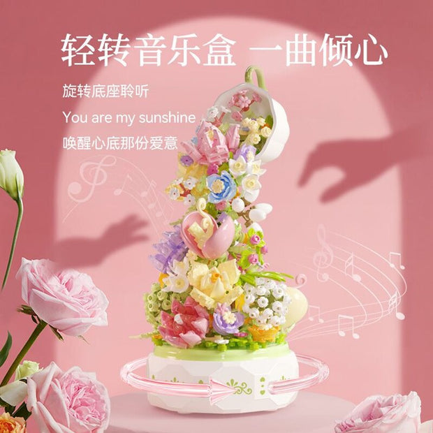 Romantic Flower Lighting Music Box Building Anime