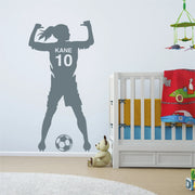 GIRL FOOTBALLER  Personalised Custom Removable  Decal Stickers