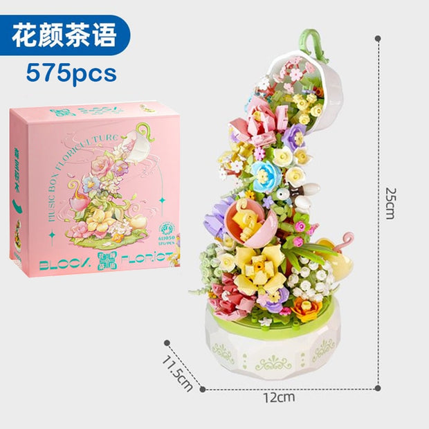 Romantic Flower Lighting Music Box Building Anime