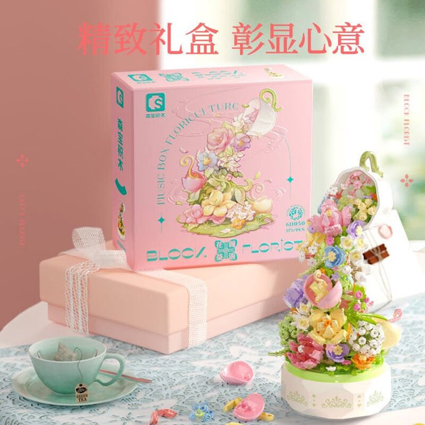 Romantic Flower Lighting Music Box Building Anime