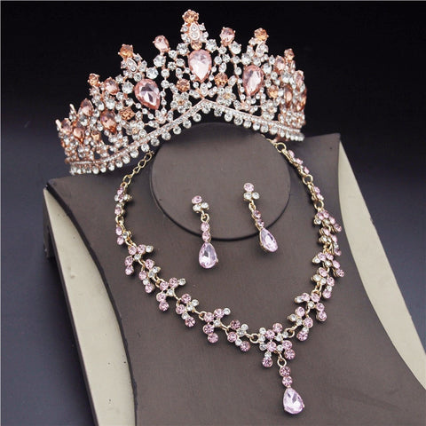 Baroque Crystal Bridal Jewelry Sets for Women