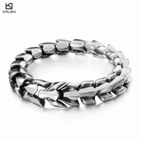 KALEN High Polished Arrow Shaped Bracelet Men 22cm Stainless Steel Bike Chain Bilezik Boho Male Jewellry Accessories