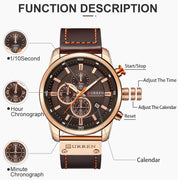 Curren Men Leather Sports Watches