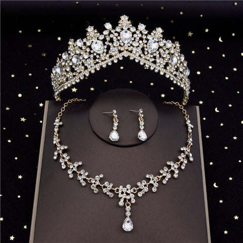 Baroque Crystal Bridal Jewelry Sets for Women