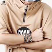 KALEN High Polished Arrow Shaped Bracelet Men 22cm Stainless Steel Bike Chain Bilezik Boho Male Jewellry Accessories