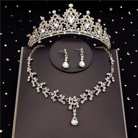 Baroque Crystal Bridal Jewelry Sets for Women