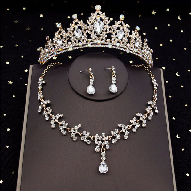 Baroque Crystal Bridal Jewelry Sets for Women
