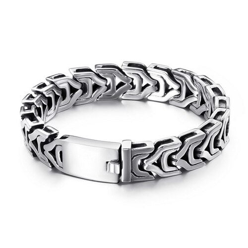 KALEN High Polished Arrow Shaped Bracelet Men 22cm Stainless Steel Bike Chain Bilezik Boho Male Jewellry Accessories