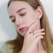 Moissanite Engagement Black Rings