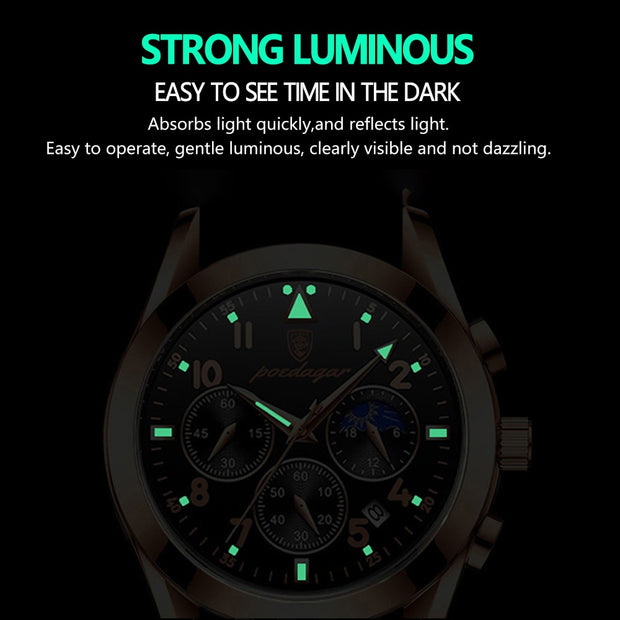 Rose Gold Wrist Waterproof Luminous Quartz Watches