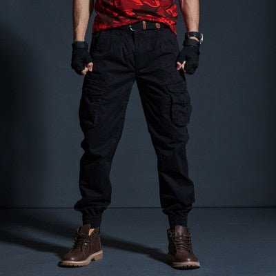 Men Casual Pants Multi-Pocket Trousers Tactical Joggers