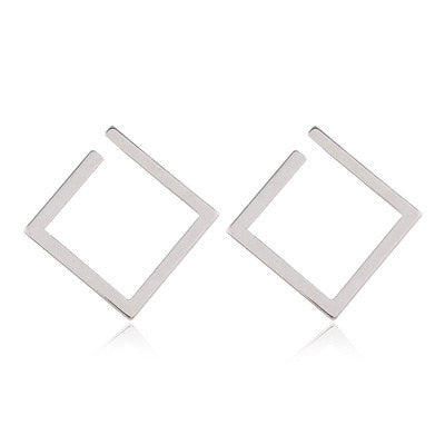 Retro Minimalist Square Stud Earrings