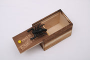 Funny Scare Box Wooden Prank Spider